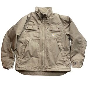 Carhartt Full Swing Cryder Quick Duck Jacket Mens Large Tan Brown Workwear Coat